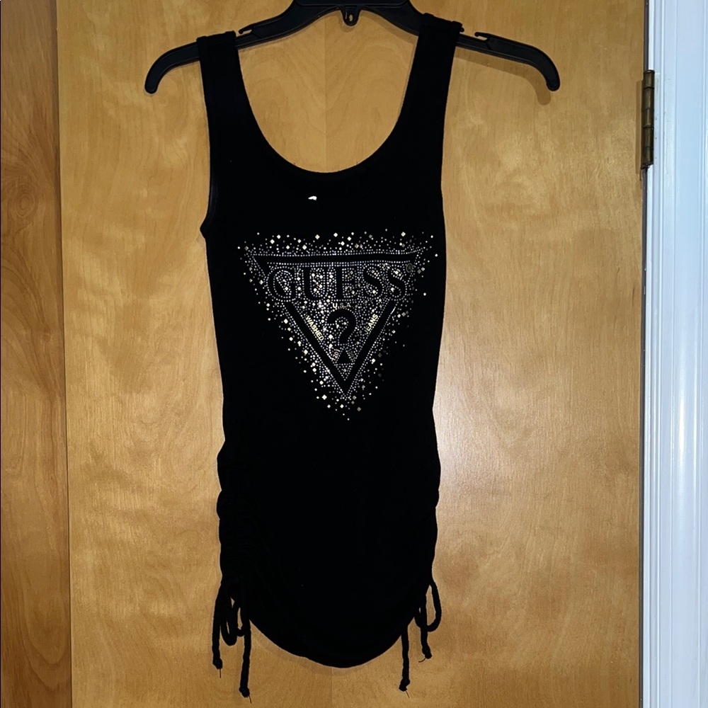 Guess Black Embellished Tank Top